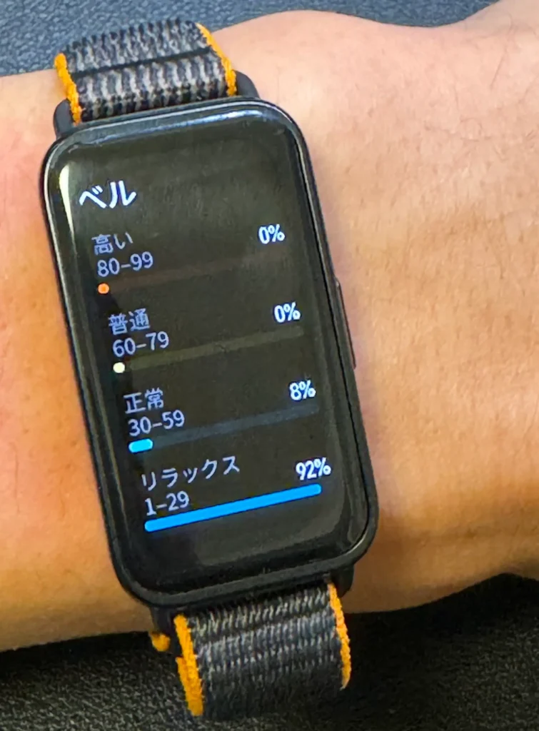 HUAWEI Band 8 ストレスレベル